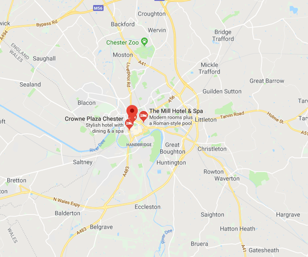 Map of Chester where we will pick up scrap cars